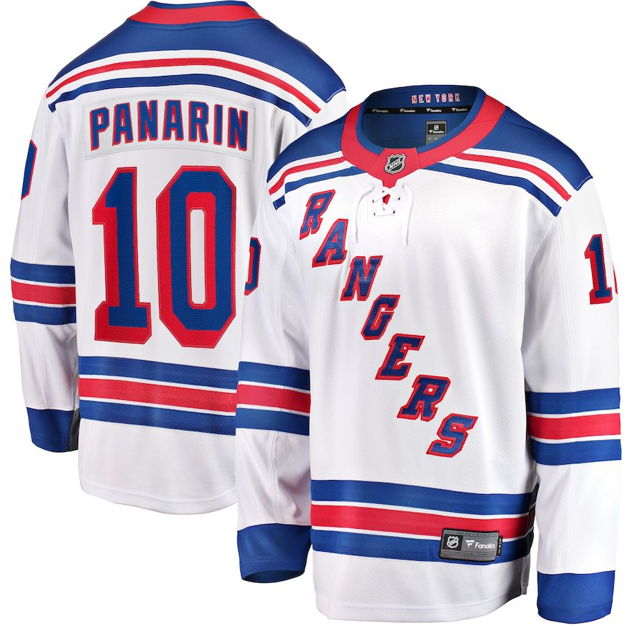 Men New York Rangers #10 Artemi Panarin Fanatics Branded White Away Premier Breakaway Player NHL Jersey